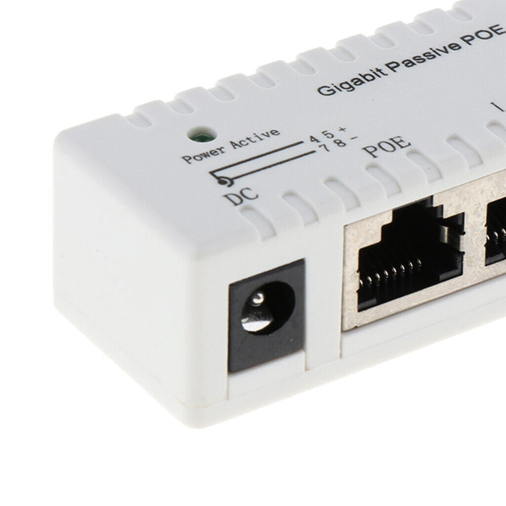 2x 12V-52V Gigabit PoE Injector  Supply Ethernet Adapter 2.1mm x 5.5mm