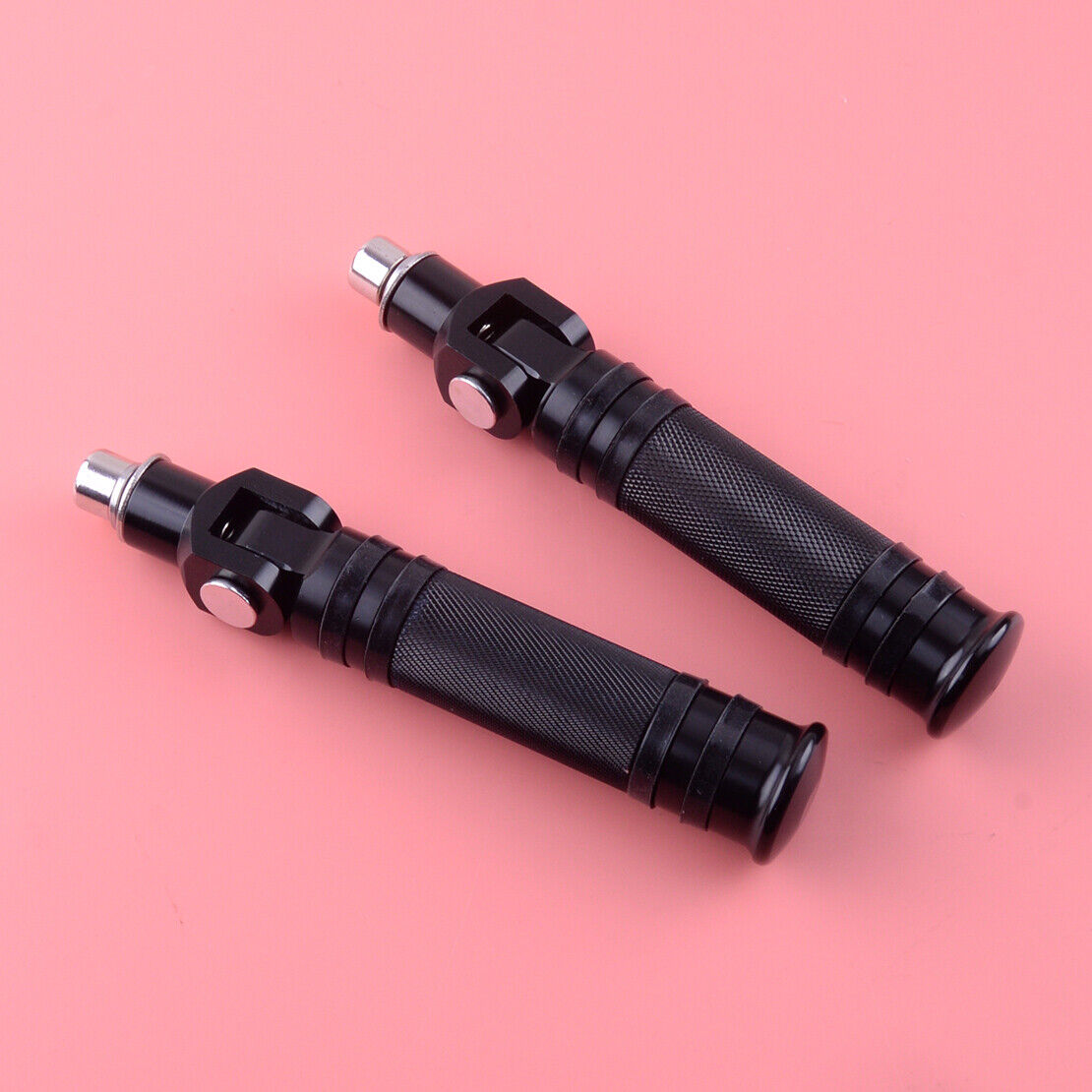 2pcs Black CNC Universal Motorcycle Folding Foot Pegs Rear Pedals Racing Bikes