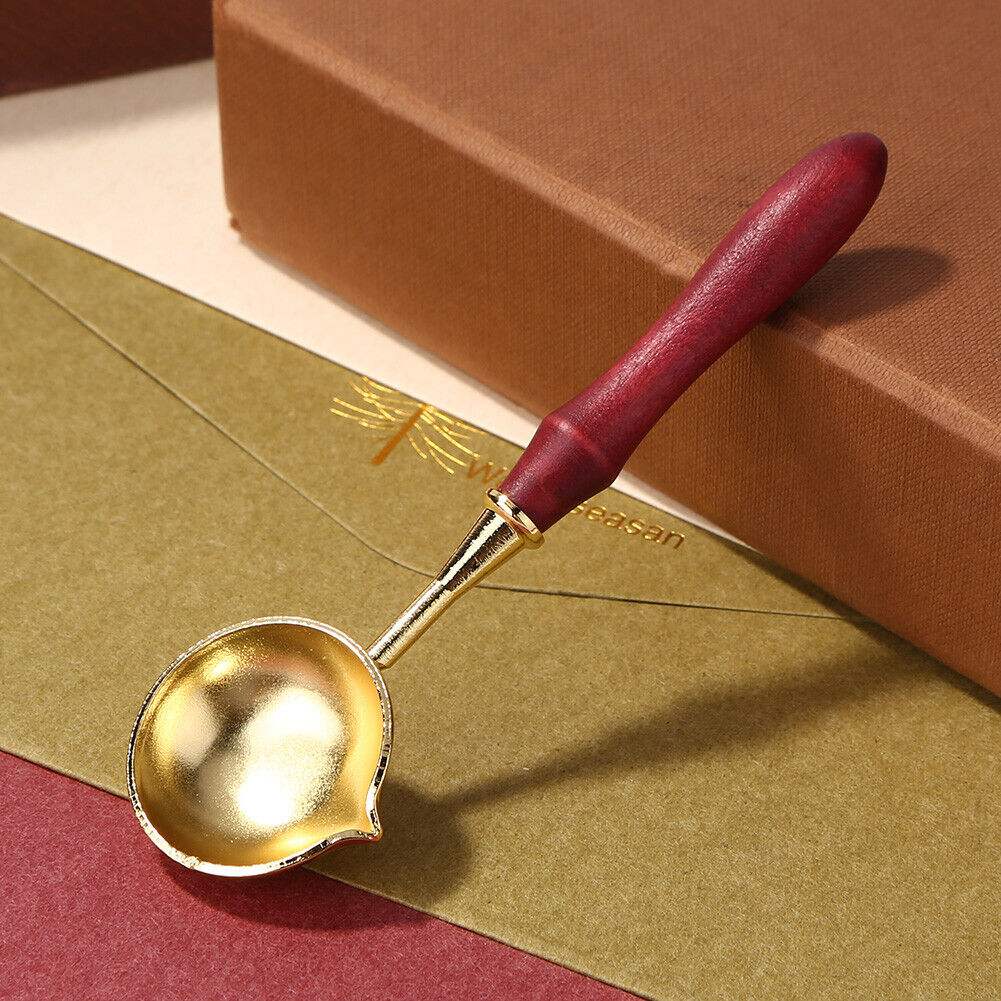 Wooden Handle Wax Seal Melting Furnace Spoon Melt Stove Stick Accessory (C)