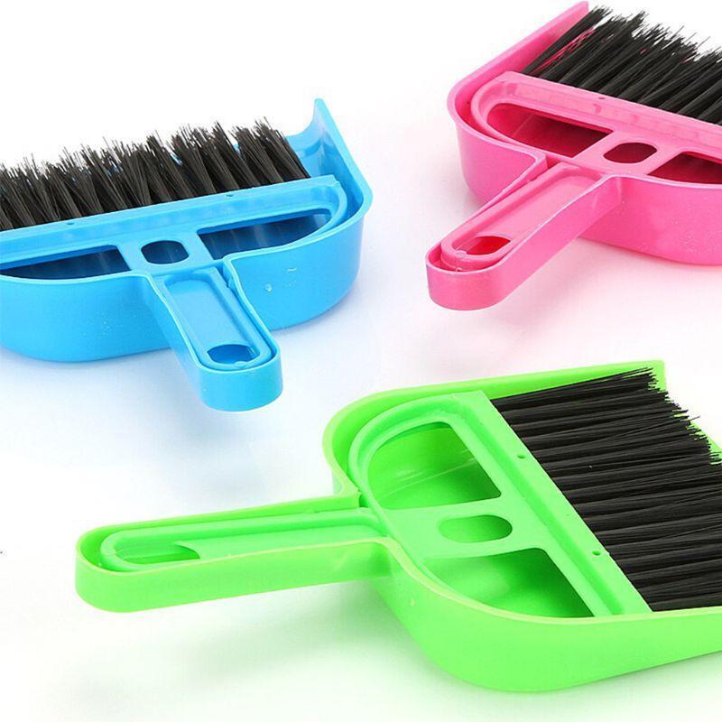 Mini Desktop Sweep Cleaning Brush Broom Dustpan Set Hamster Hedgehogs Waste Tool