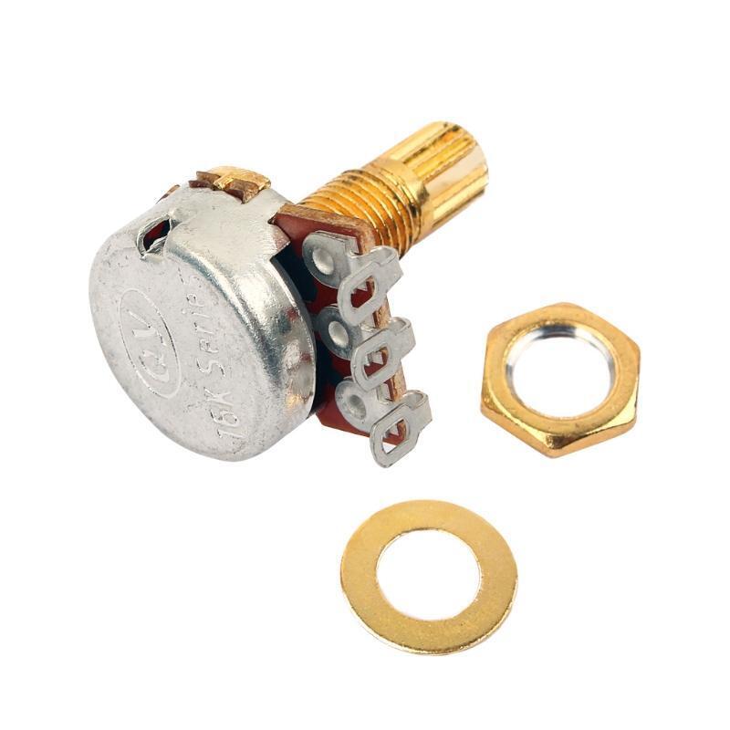 5Pcs B500k Potentiometer Splined Pot Electric Guitar Bass Effect Amp Tone Volume