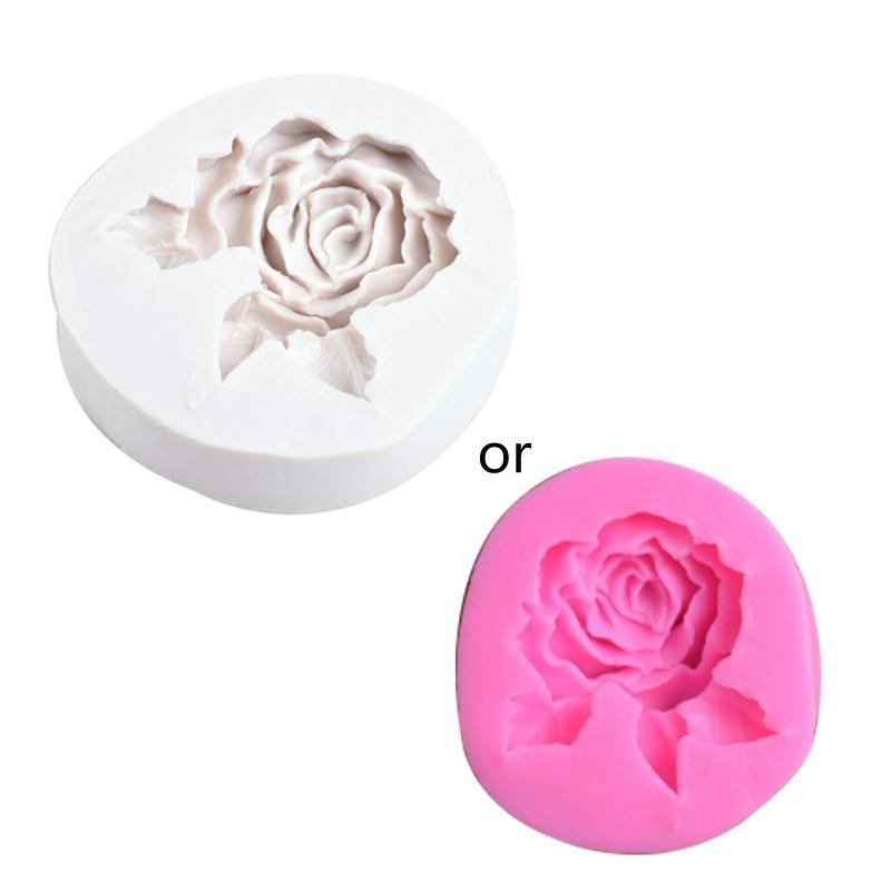 Rose Fondant Mold Flower and Leaves Silicone Mould for Sugarcraft Cupcake Topper
