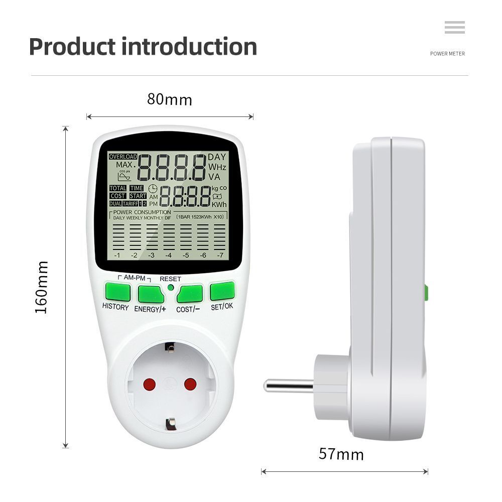 Analyzer Energy Monitor Electricity Meter Socket Power Meter Power Consumption
