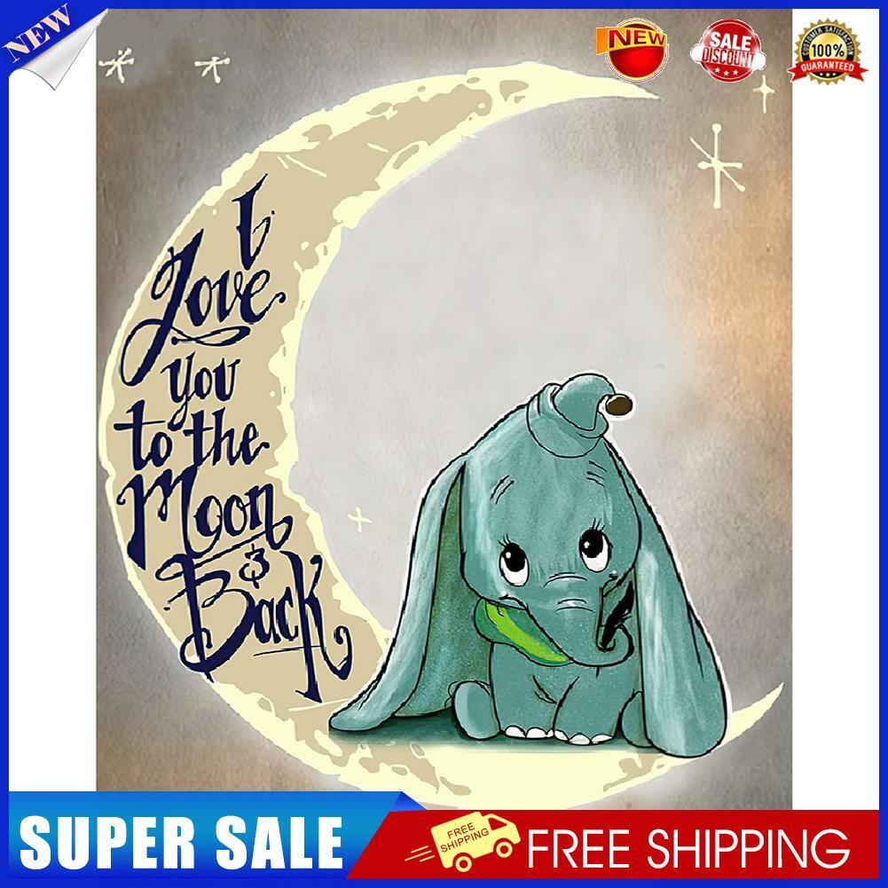 Baby Elephant on the Moon 5D DIY Full Square Drill Diamond Painting Mosaic