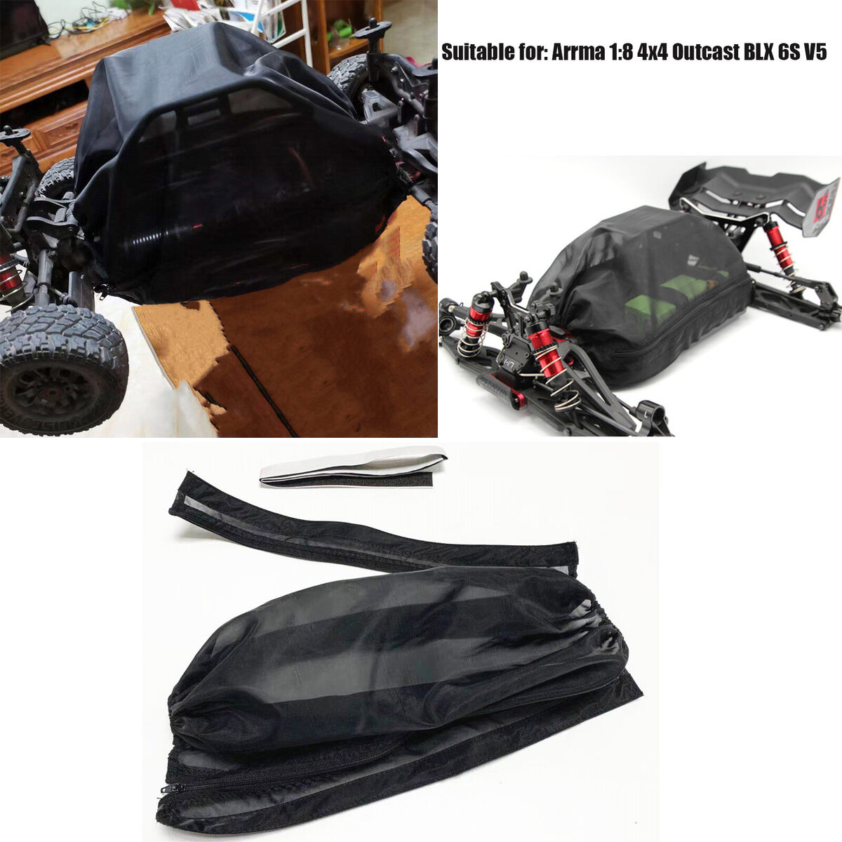 Breathable Dust Protection Cover for ARRMA 1:8 Outcast BLX 6S V5 4x4 RC Car