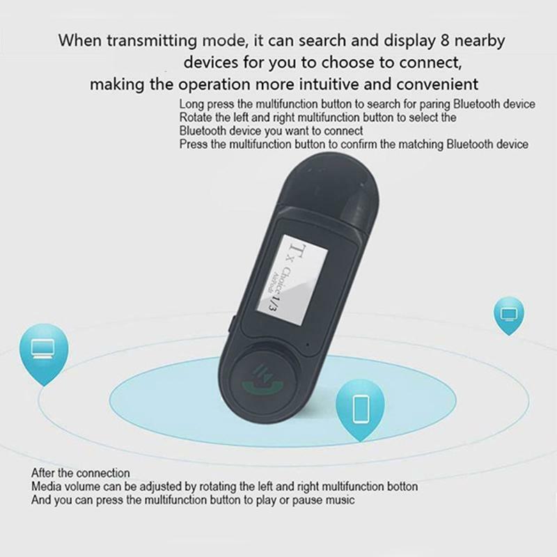 2in1 Wireless PC USB Micro Adapter Mini Bluetooth-compatible 5.1 AUX Transmitter