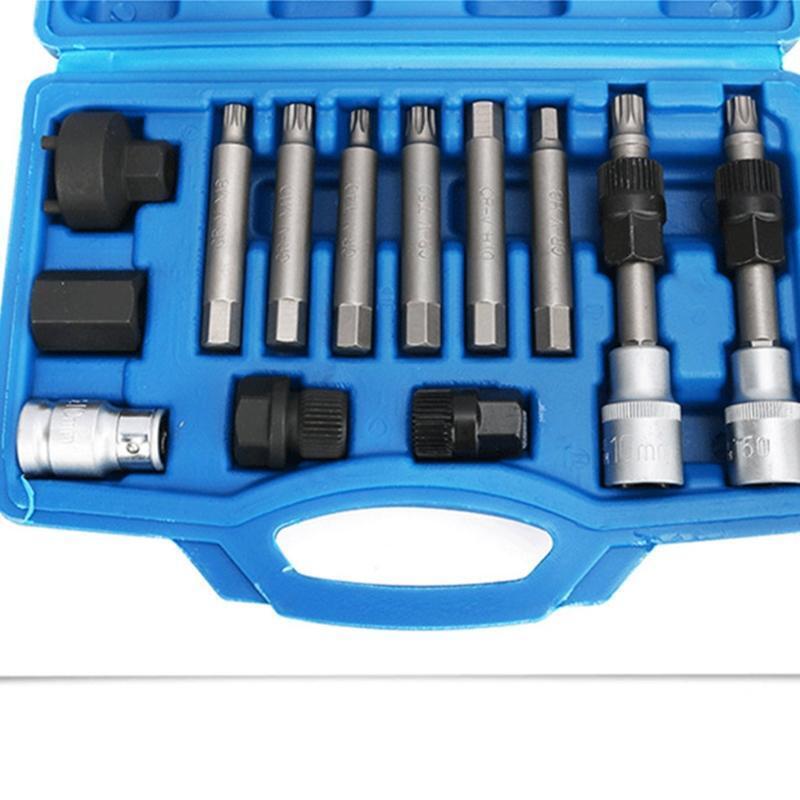 13Pc Set Power Steering and Alternator Pulley Removal and Installation Tool Set