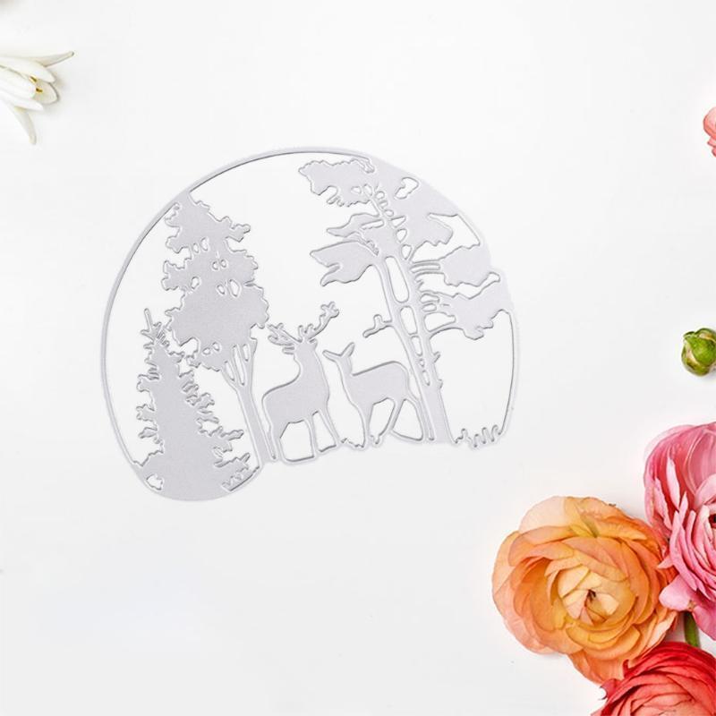 Forest Deer Metal Cutting Die Stencil Christmas Die Cuts Embossing Template