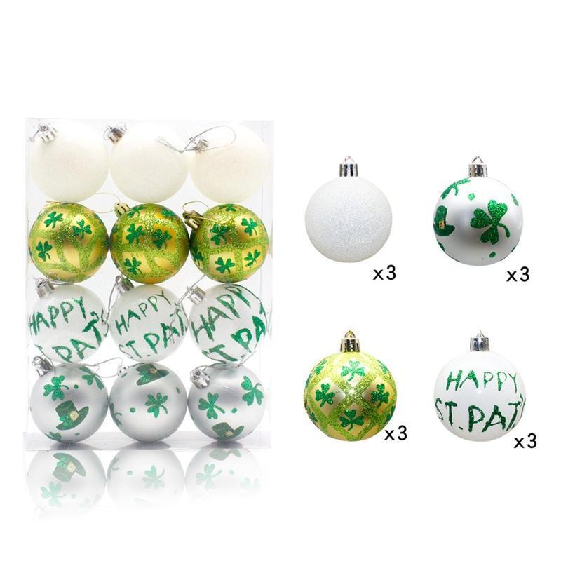 Saint Patrick's Day Balls Set for 12 Christmas Tree Ball DIY Pendants Supplies