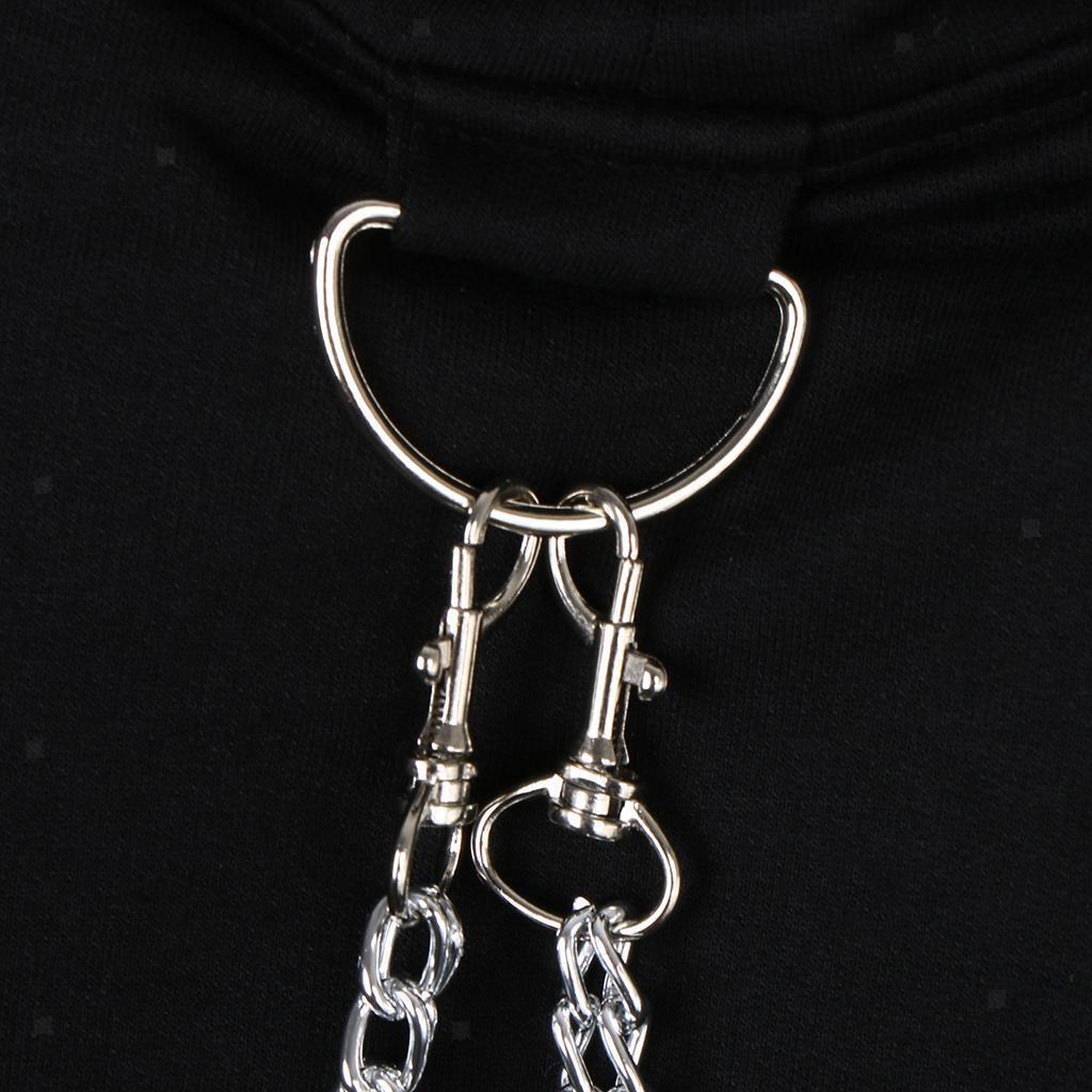 2x Women Fashion Long Sleeve Pullover Hoodie Crop Top Metal Chain Sweatshirt