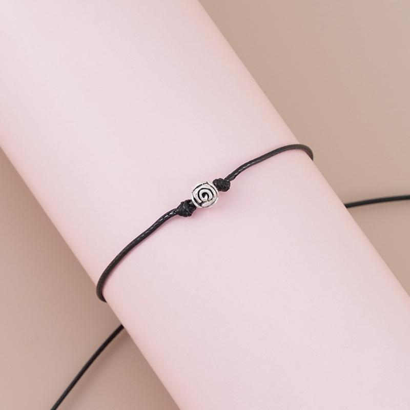 String Bracelets for Women Girls Teen Boho Rose Flower Charm Pendant with Card