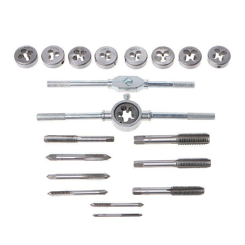 20 Pcs Tap Die Set Metric Hand Threading Tool Tungsten Carbide Screw Thread