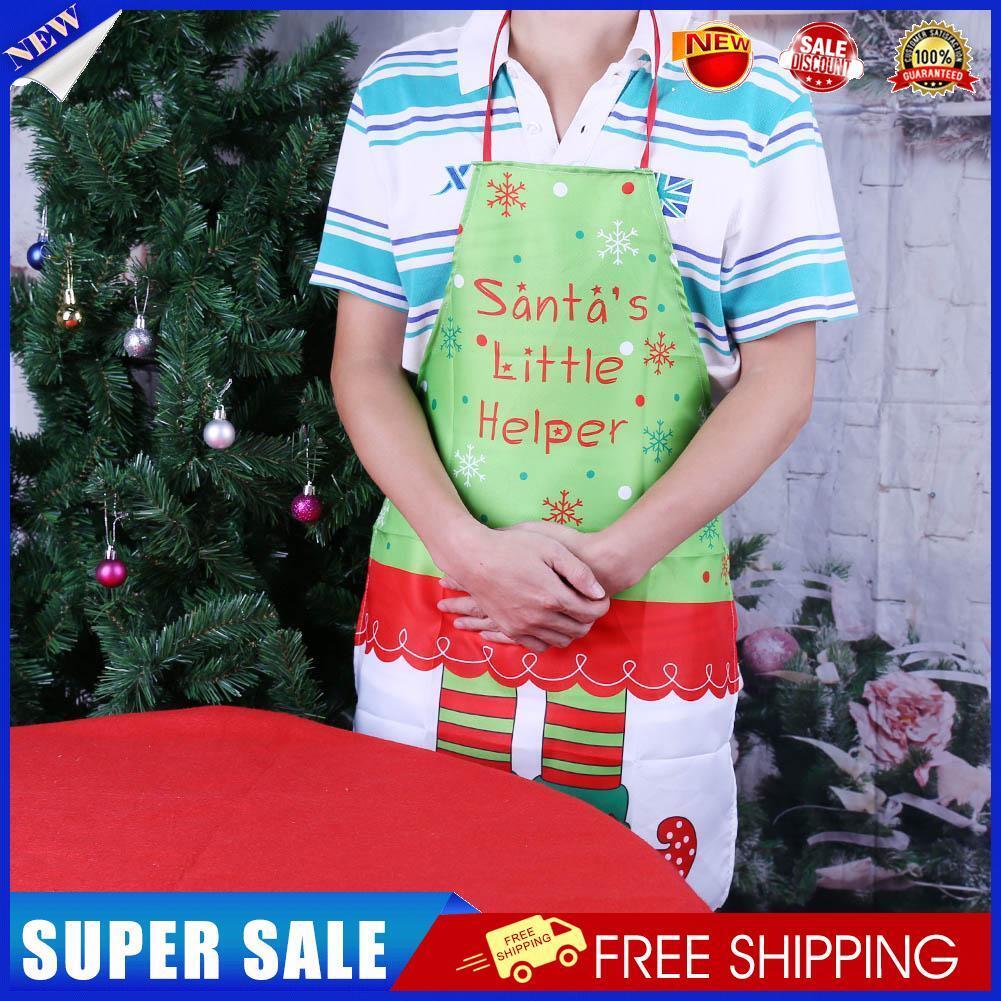 Non-woven Lady Cute Christmas Printing Apron Xmas Dinner Cooking Apron
