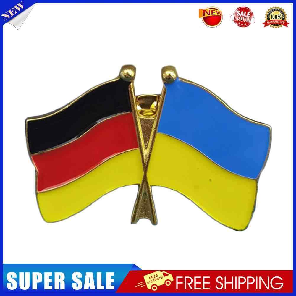 1 Pcs Ukraine DE Brooch Country Flag Badge Clothes Cufflinks Love Peace(A)