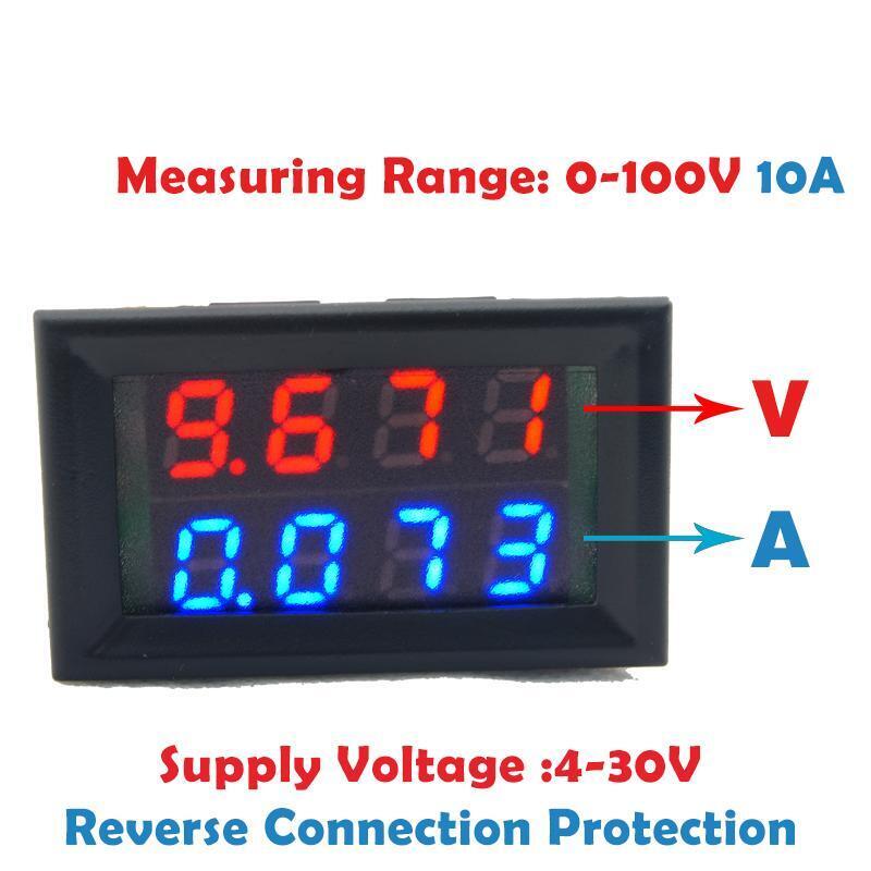 0.28inch Four Digits Digital Voltmeter Current Voltage Meter 0-100V 0-10A