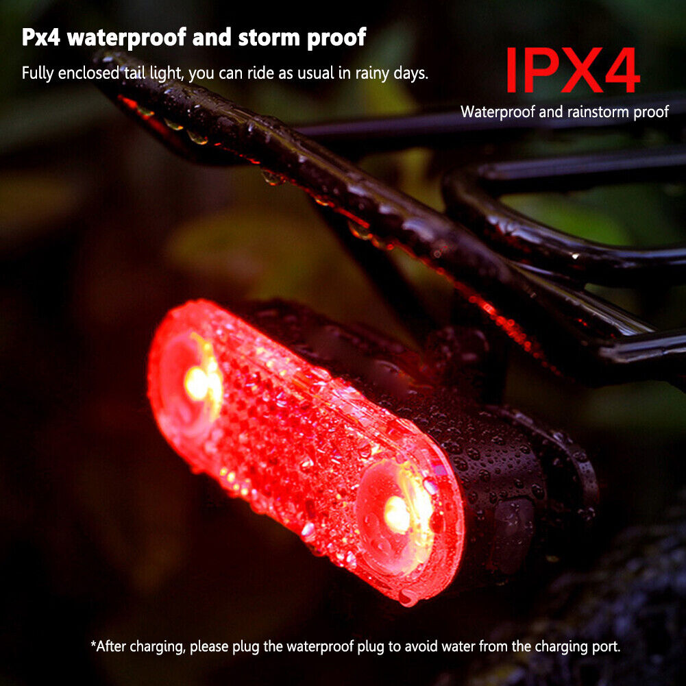 LED Bike Rack Taillight USB Charging Bicycle Rear Seat Reflective Lights
