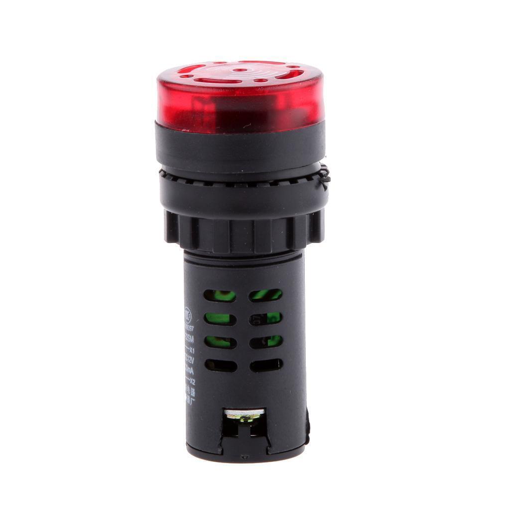 LED Flash Alarm Indicator Signal Lamp with Buzzer 22SM 12V Red