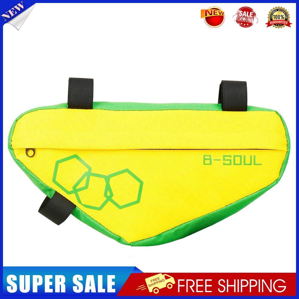 Waterproof Bike Triangle Bicycle Frame Front Tube Bags (Yellow Green)