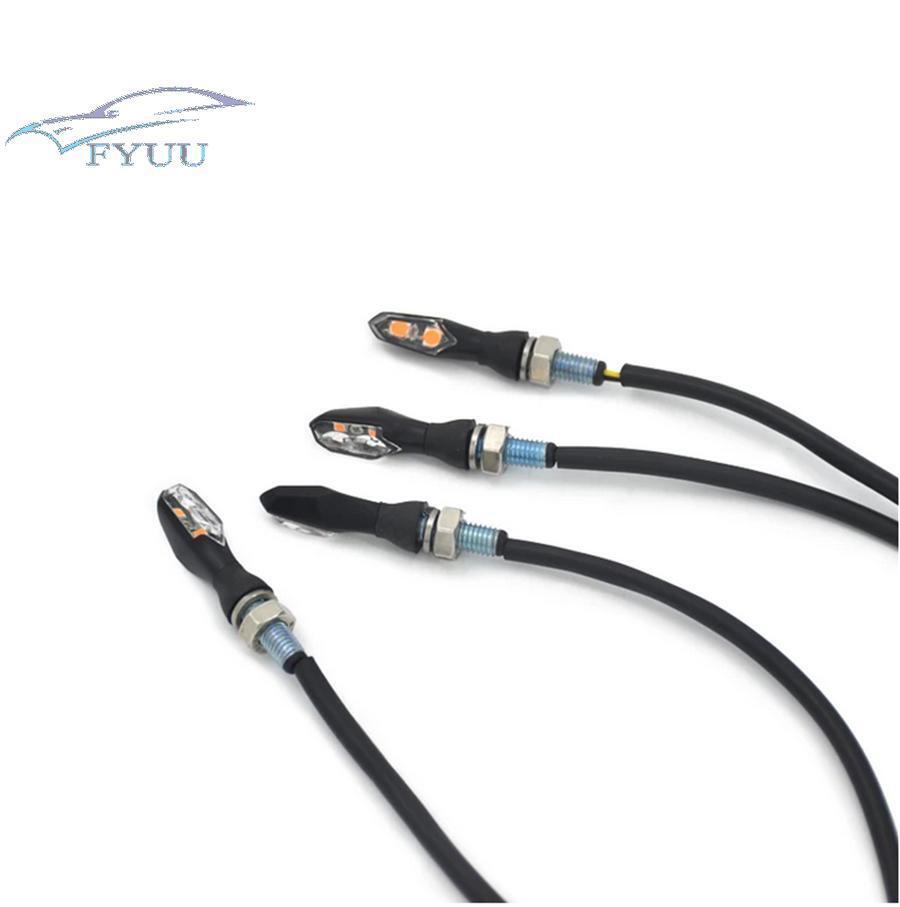 4 Pcs Mini Aluminum 12V Motorcycle General LED Turn Signal Light Indicator Lamps