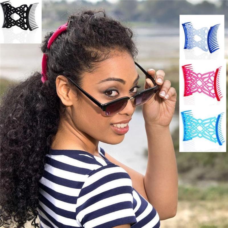4 Colors Women Stretchy Double Comb Hair Clip Banana Hair Clips Kit Adjustable