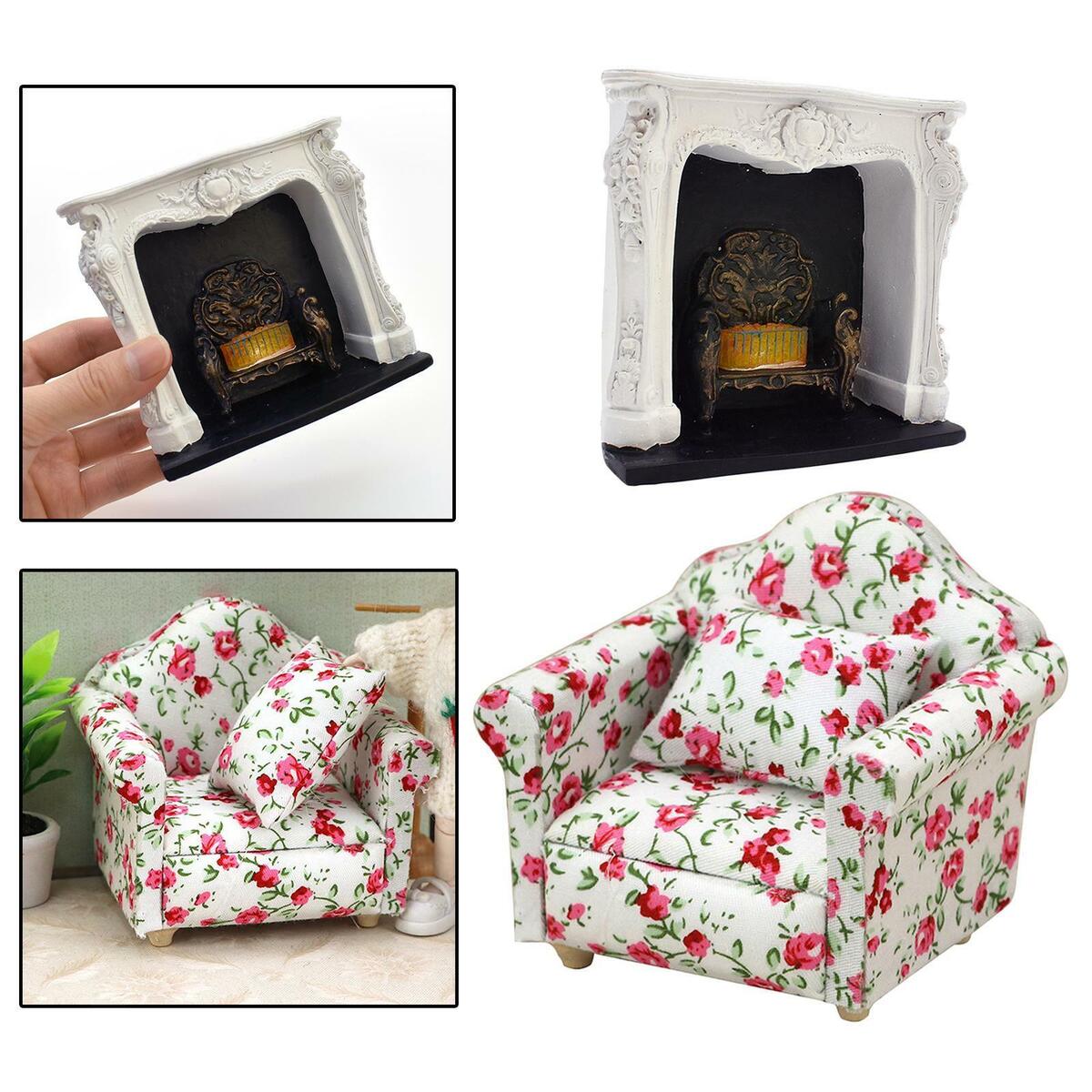 Sofa w/ Fireplace  Life Scene Furniture Supplies Ornaments