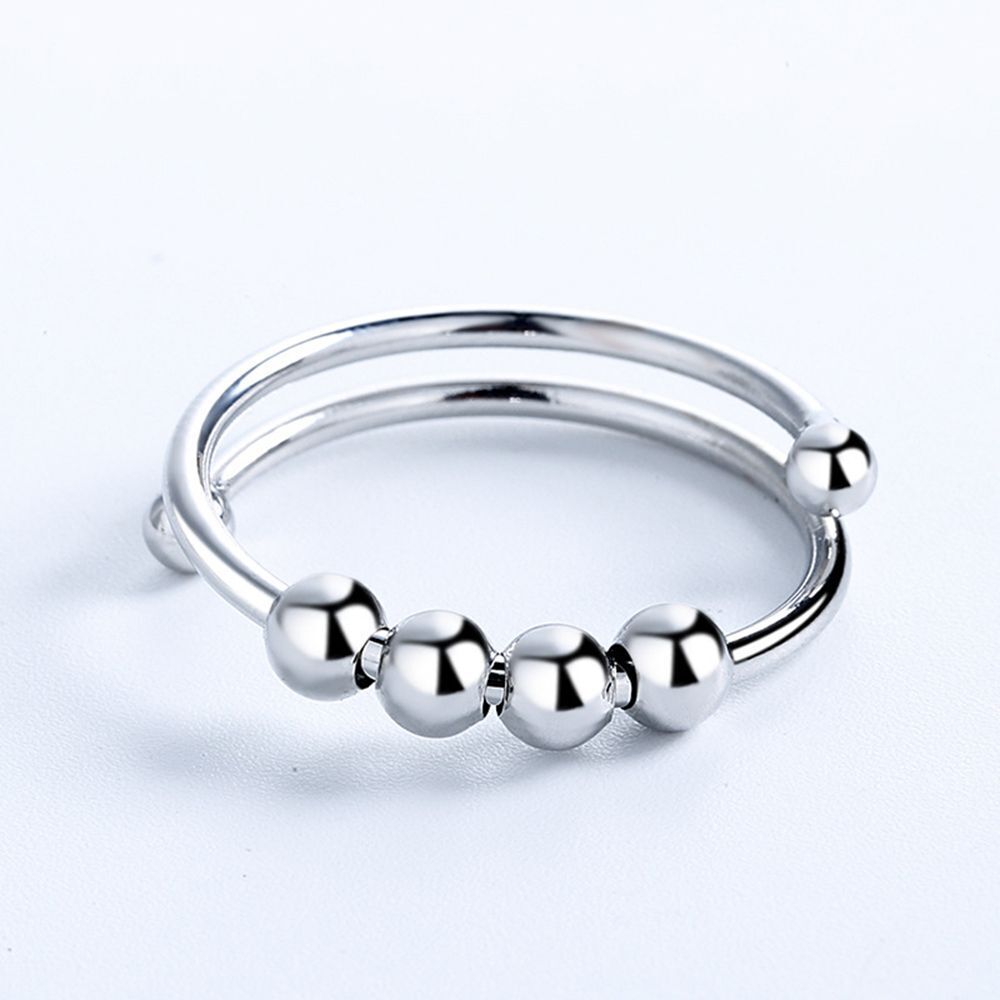 Anti Stress Rotate Freely Anxiety Ring Beaded Jewelry Fidget Beads Rings