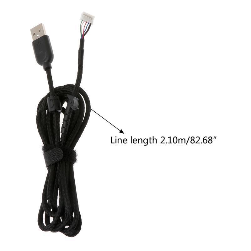 Mouse Replacement Parts Durable Black Nylon Braided Line USB Cable Fit for G502