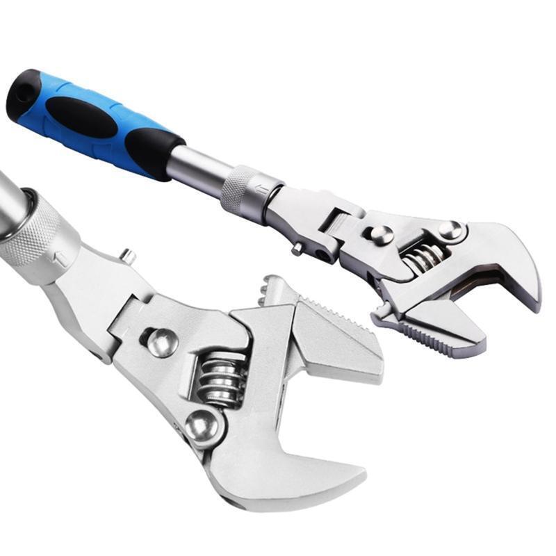 5 in 1 Adjustable Ratchet Wrench 10 Inch Torque Wrench with 180° Folding Spanner