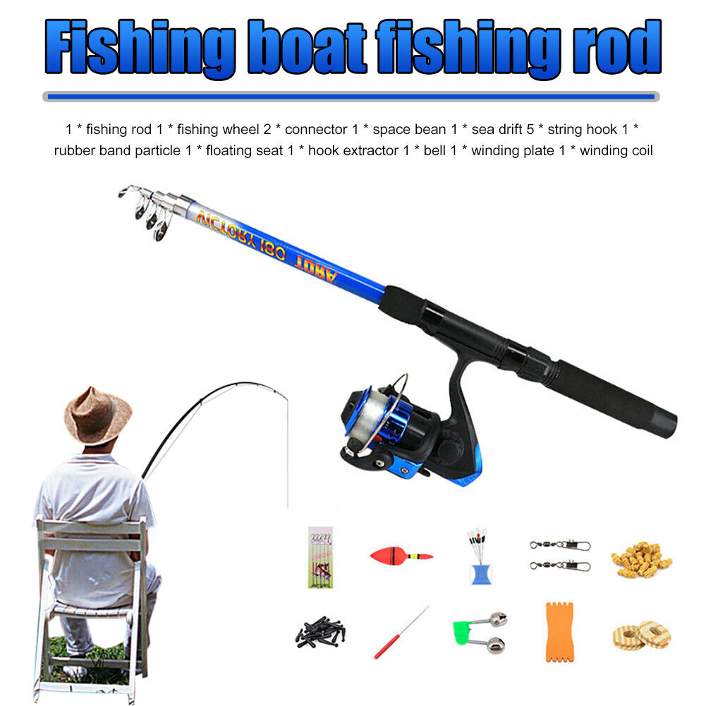 Spinning Fishing Rod Combo Portable Fishing Reel Tackle Pole Full Kits