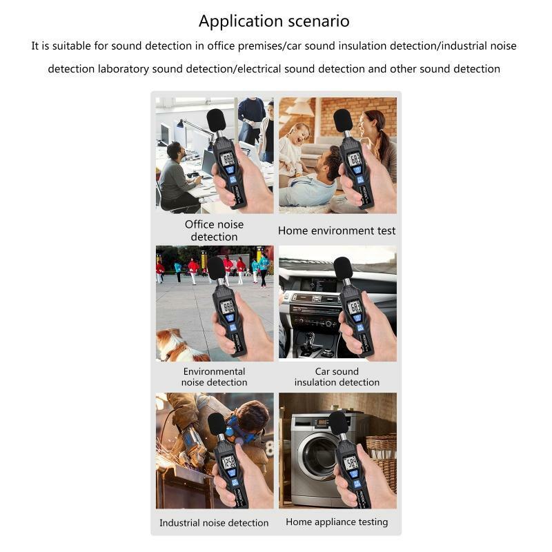 Dual Mode Sound Monitor Decibel Meter Noise Level Meter LCD Display 30-130dB