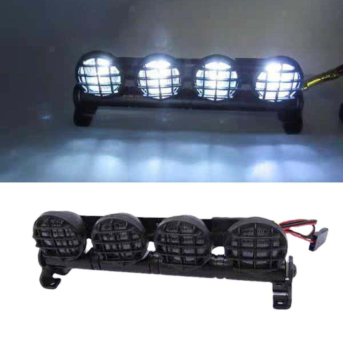 4 LEDs Light Bar Roof Lights Lamp, Metal for D90 D91 D99S RC Car 1:10 1:12