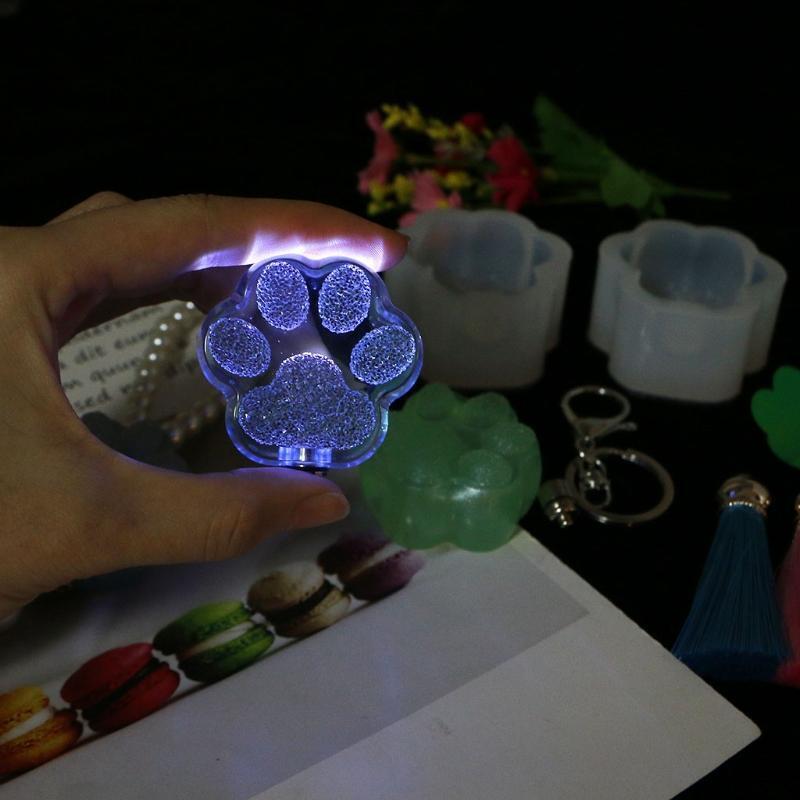 Diamond Cat Paw Lamp Silicone Mould with Lights Tassel Open Ring Claw Nails
