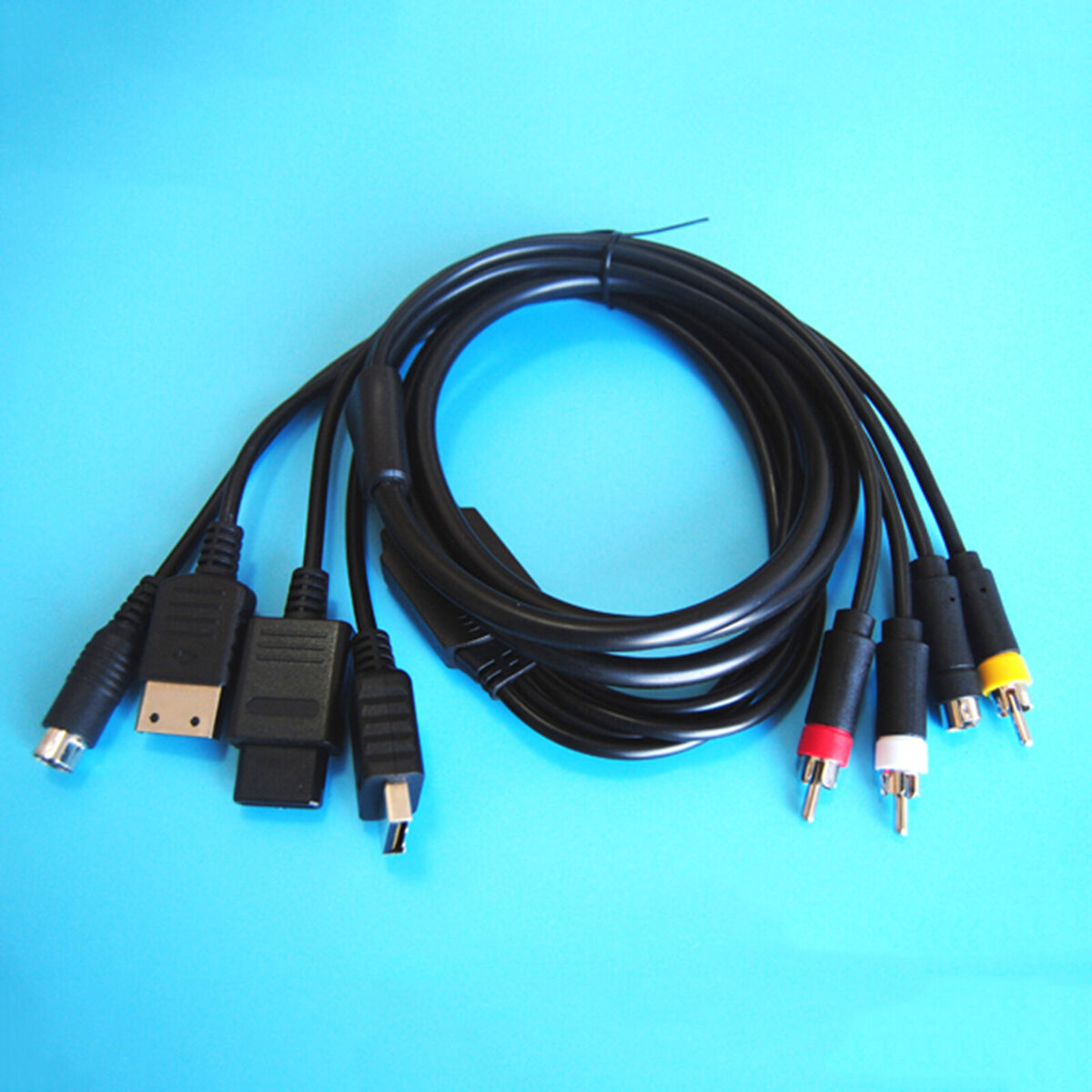 for Sega Saturn SS DC PS1 PS2 N64 NGC SFC Game Console 1.8M AV-S RCA Video Cable