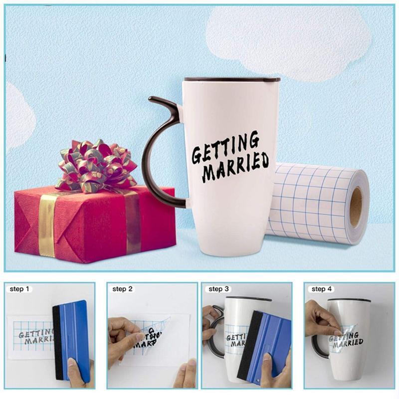 Vinyl Transfer Tape Blue Alignment Grid for Gluing Vinyl-medium Adhesive