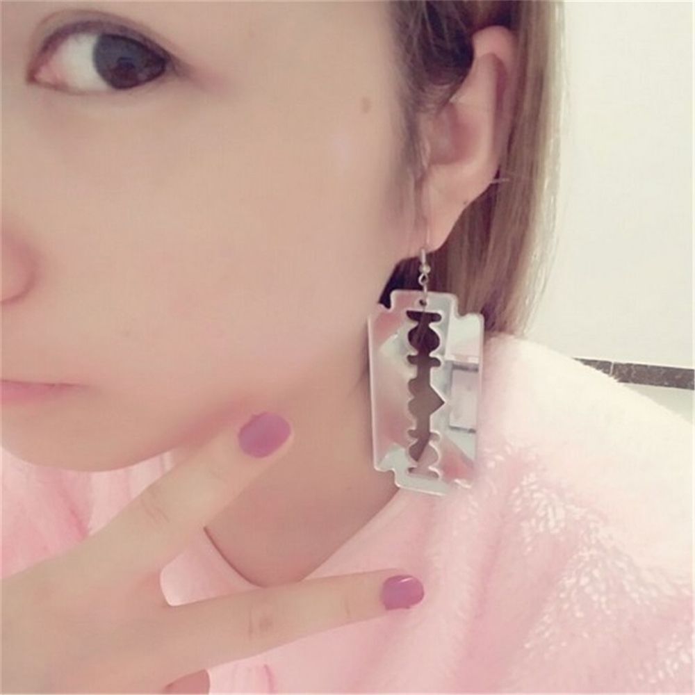 Dangle Gothic Stud Earrings Rock Blade Drop Earrings Ear Studs Acrylic Punk