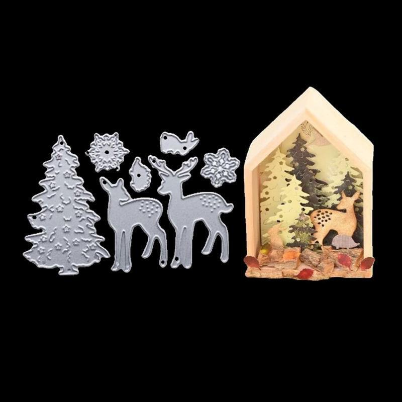 Christmas Tree Deer DIY Scrapbooking Carbon Steel Cutting Dies Photo Album Cards