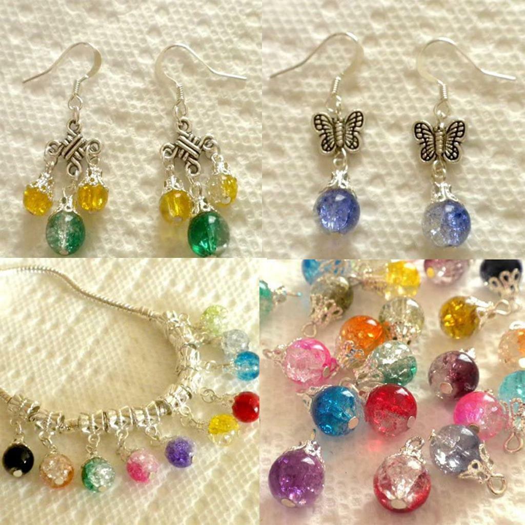100pcs  Bead Charms Floral Pendants Jewelry Making Necklace