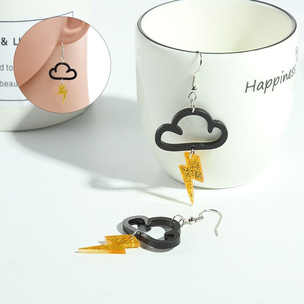 Fashion Women Girls Drop Earrings Cloud Lightning Drop Dangle Acrylic Earrings