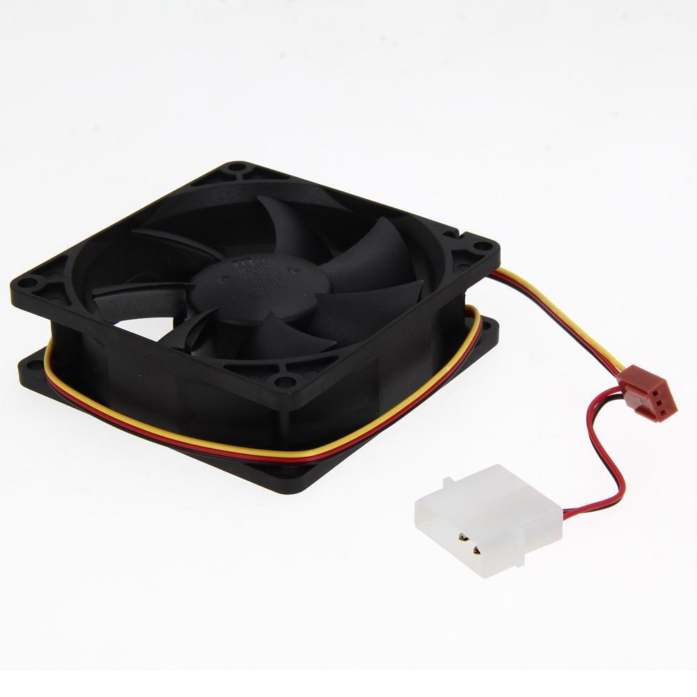 Mute 80mm Computer PC Case 3/4 Pin Cooling Fan with Screw Pad for PC CUP