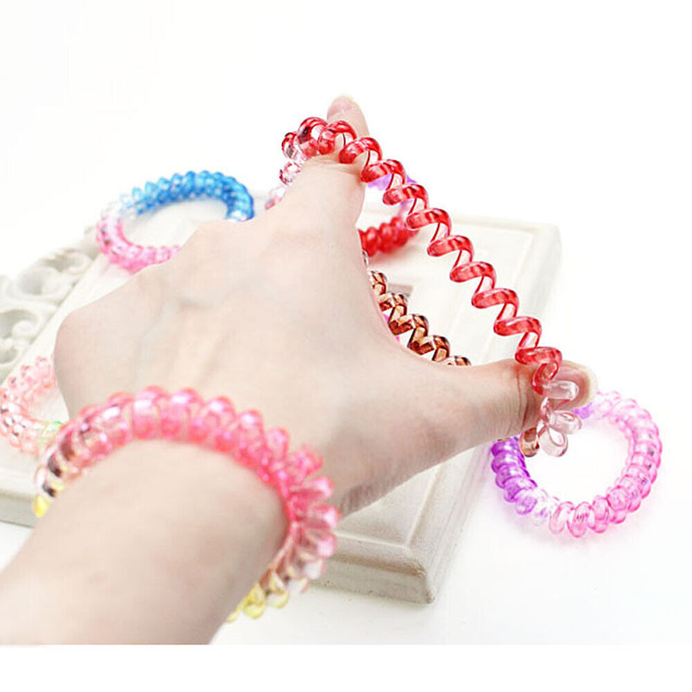 Elastic Fashion Girls Gradient Rubber Telephone Wire Hairbands Ponytail Holders