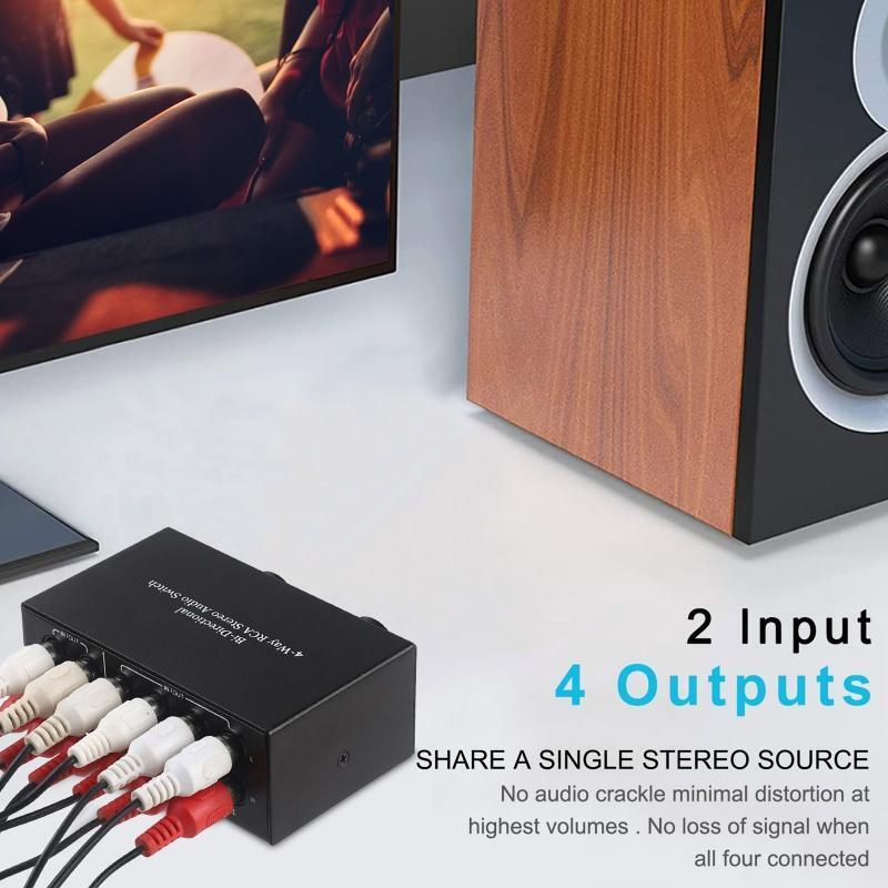 R/L Stereo Switcher Left And Right Channel Audio Switch 4 In 2 Out / 2 In 4 Out