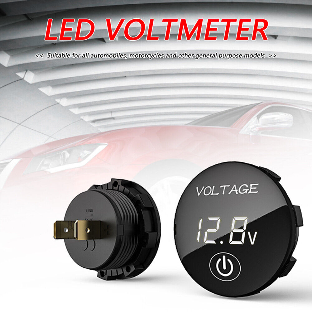 Car DC 5-48V Panel Voltmeter Touch Switch Battery Capacity Tester (White)