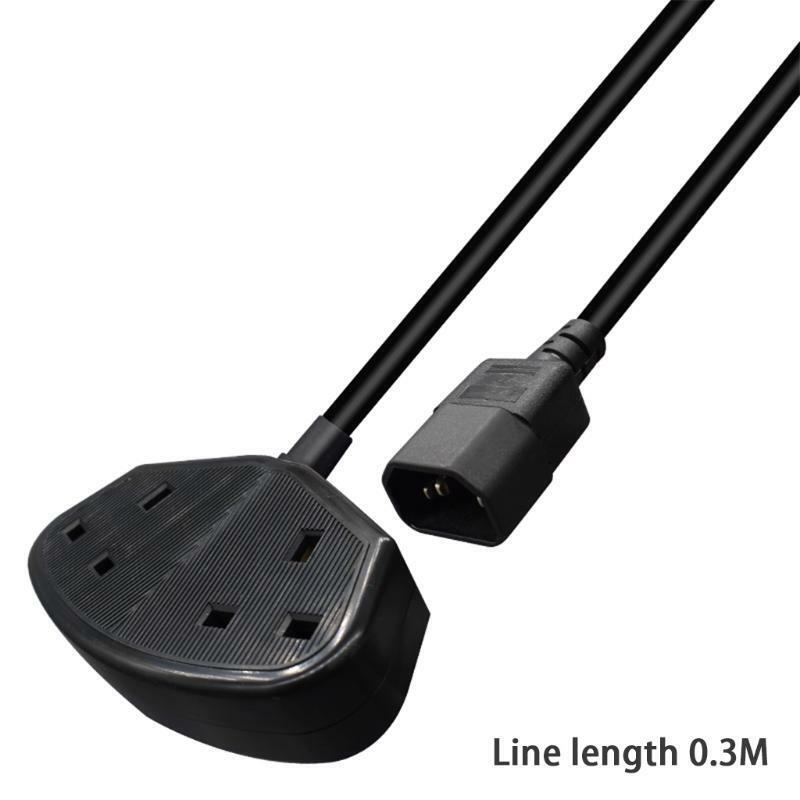 PDU C14 to UK Portable Charging Wire Converter Three-way Pin Socket Outlet