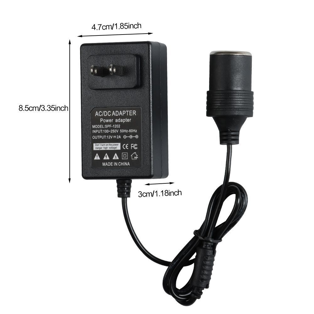 24W Accessories 220V To 12V US Plug AC To DC Converter Power Socket Adapter