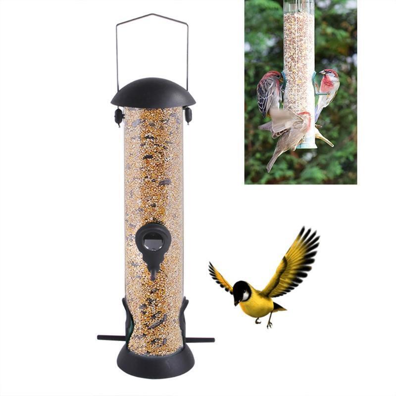 Wild Bird Seed Feeder Hanging Food Dispenser Container Outdoor Garden Decoration