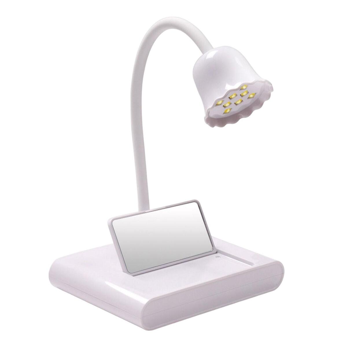 LED Nail Lamp Rechargeable Portable Professional with Mirror for Toenail Gel