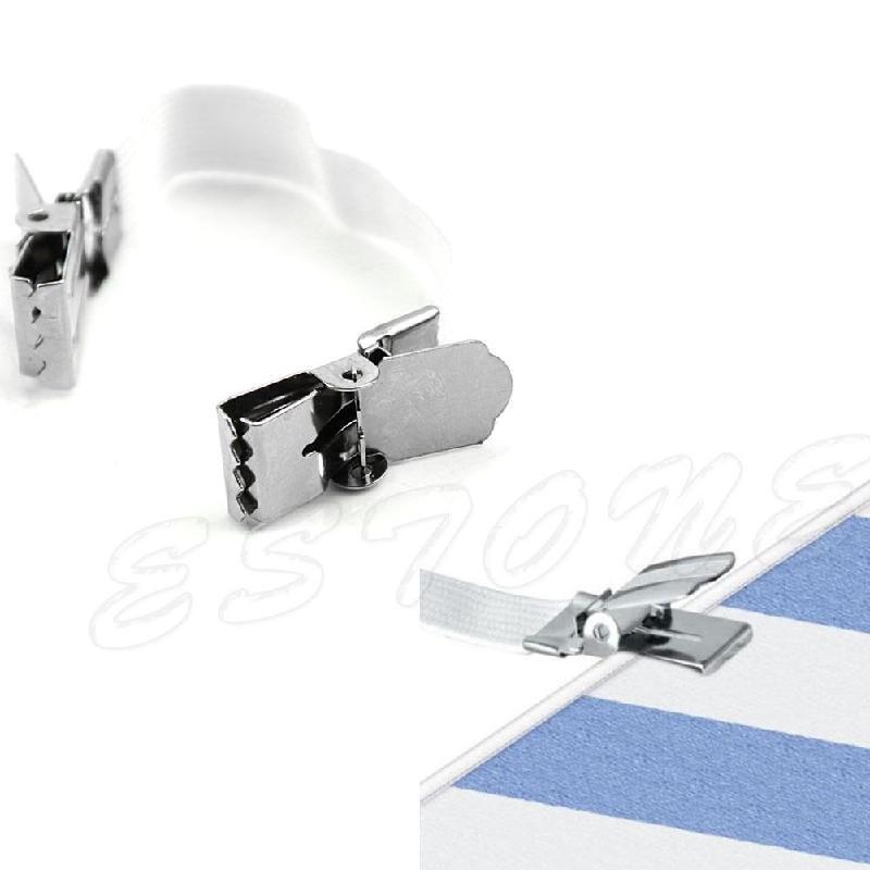 4 Metal Bed Sheet Fasteners Clip Grippers Mattress Strong Elastic Holder New