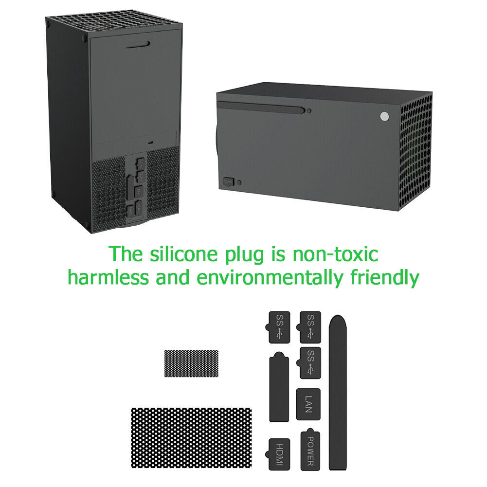 Gaming Console Cover Net Silicone Plugs for Xbox Series X Dustproof Suit