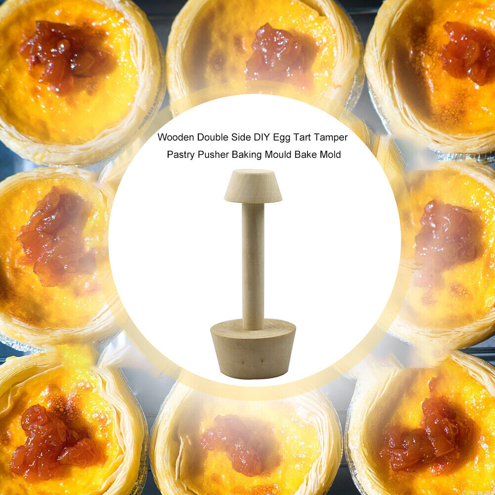 Wooden Double Side DIY Egg Tart Tamper Pastry Pusher Baking Mould Bake Mold