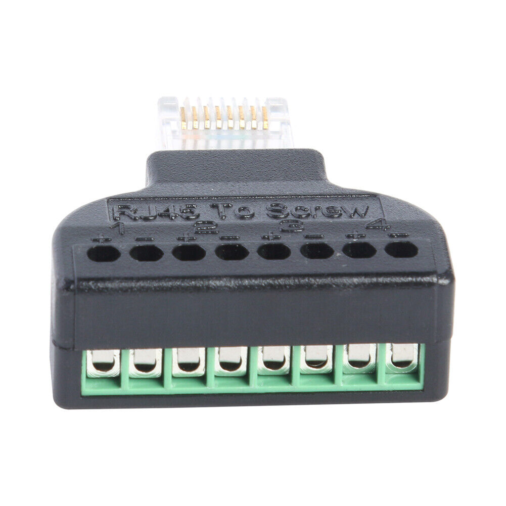 RJ45 Ethernet Male to 8 Pin AV Screw Terminal Adapter for Cat7 Cat6 Cat5